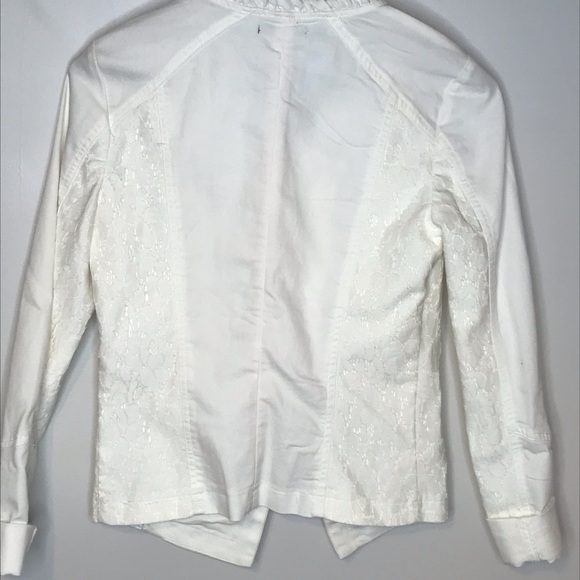 Maurice’s Ivory Lace & Ruffle Jean Jacket Small - Picture 5 of 8